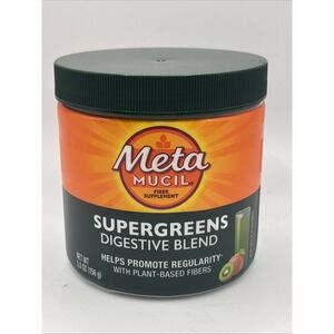 Metamucil Supergreens Digestive Blend Fiber Supplement 5.5 oz Kiwi Apple - NEW